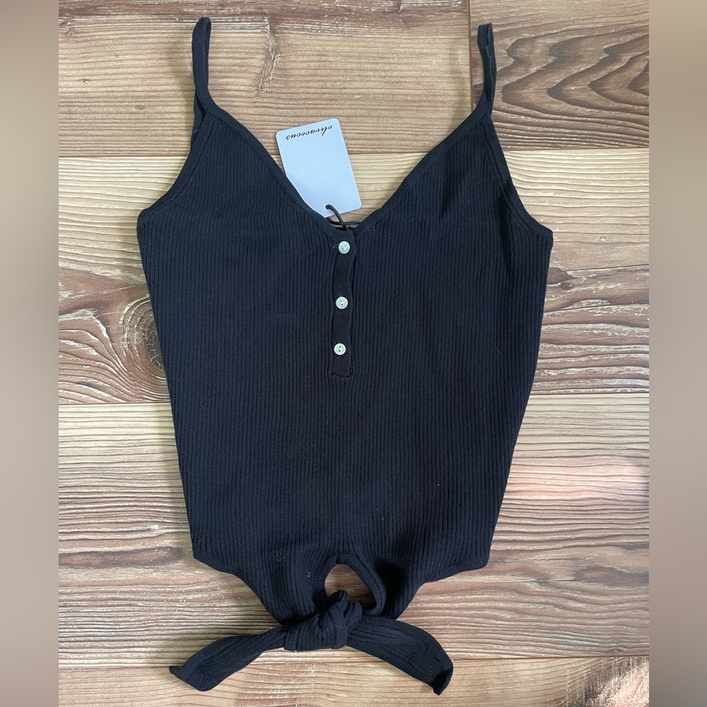 NWT Black Tie Tank Crop Top